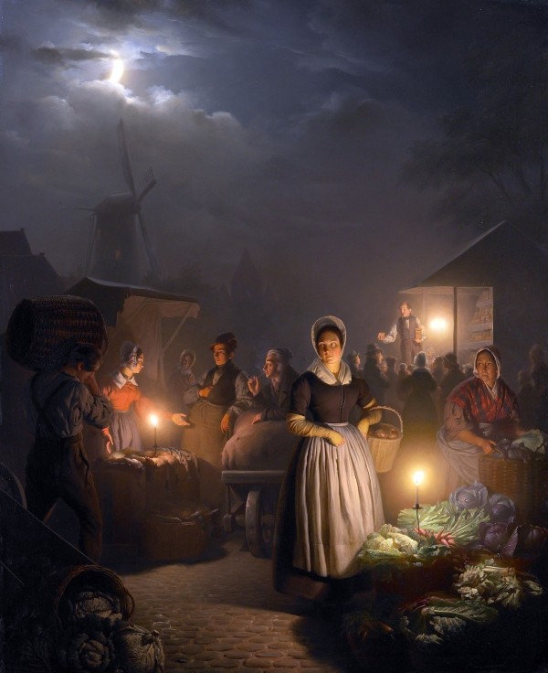 Vegetables market by Petrus van Schendel
